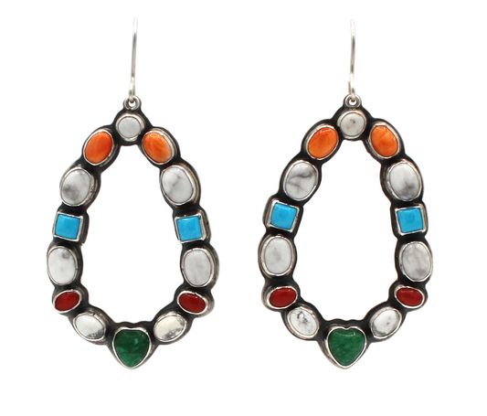 Multistone Oblong Earrings-Jewelry-Don Lucas-Sorrel Sky Gallery