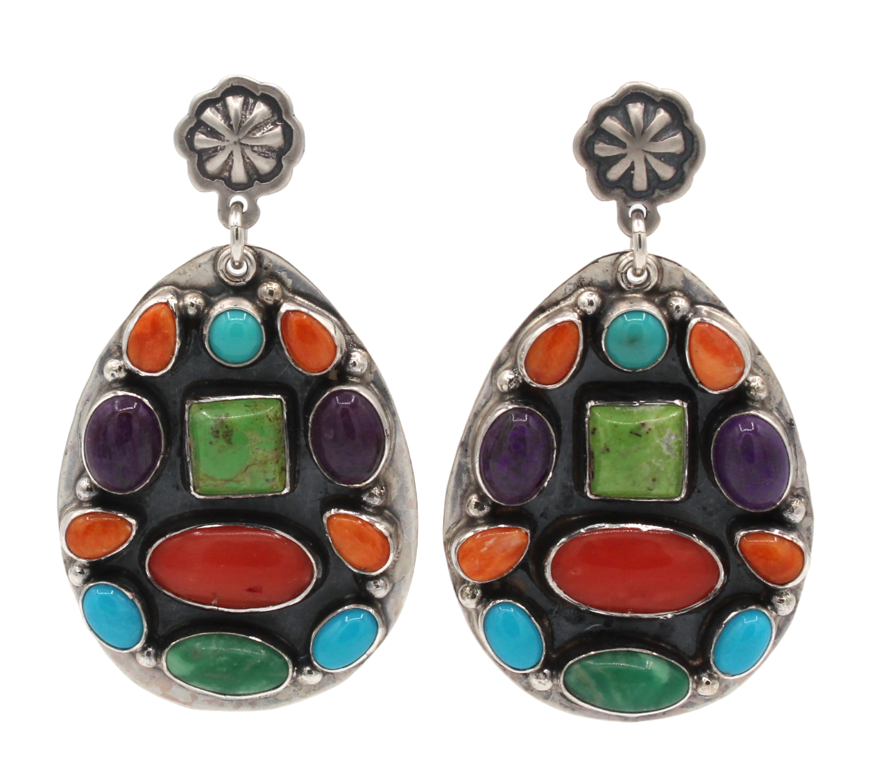 Multistone Oval Earrings-Jewelry-Don Lucas-Sorrel Sky Gallery