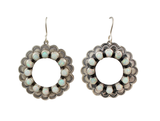 Opal Circle Earrings-Jewelry-Don Lucas-Sorrel Sky Gallery