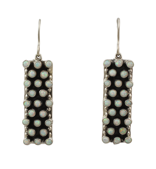 Opal Rectangle Earrings-Jewelry-Don Lucas-Sorrel Sky Gallery