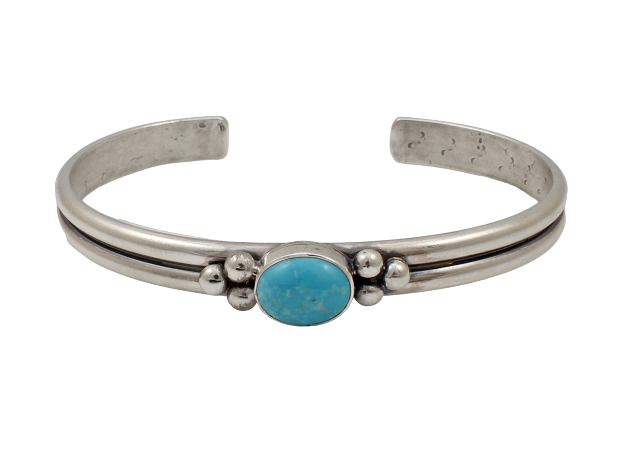 Single Stone Turquoise Cuff Bracelet-Jewelry-Don Lucas-Sorrel Sky Gallery