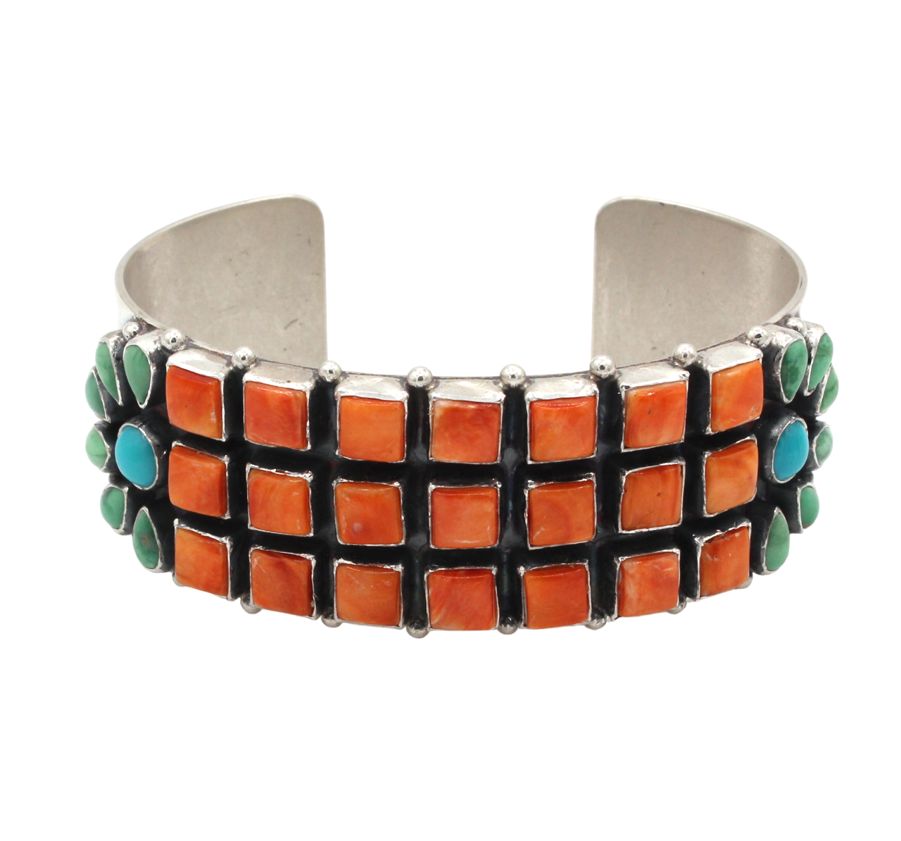 Spiny Oyster and Turquoise Cuff Bracelet-Jewelry-Don Lucas-Sorrel Sky Gallery