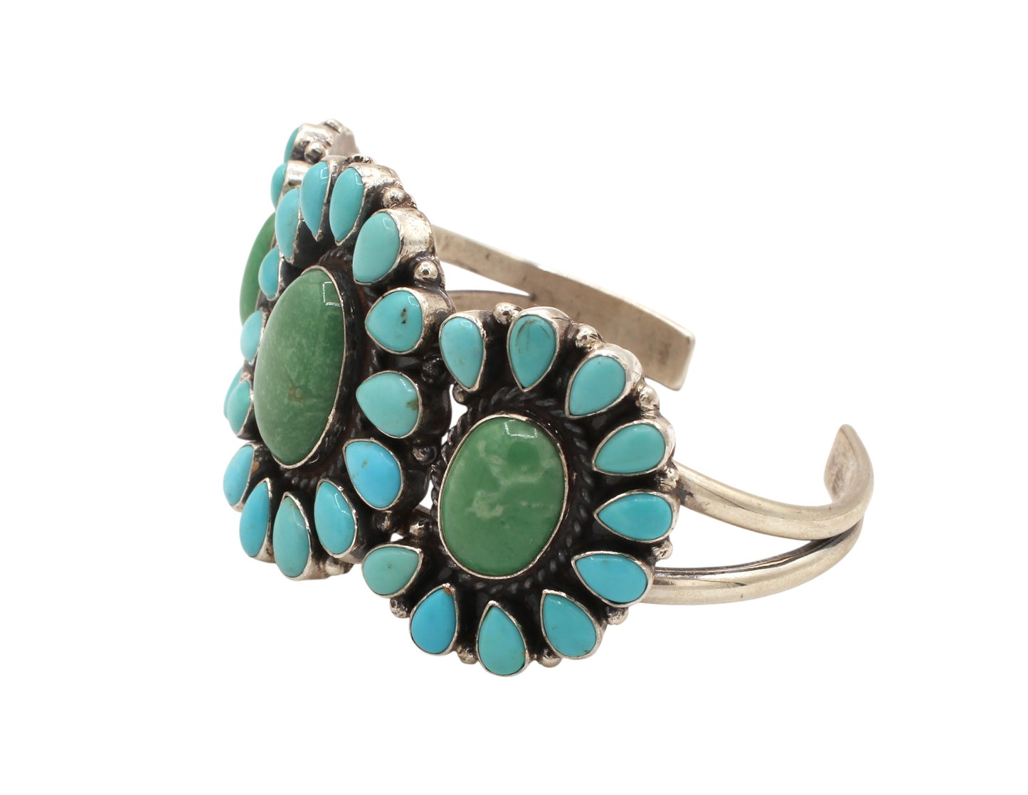 Turquoise Cluster Cuff Bracelet-Jewelry-Don Lucas-Sorrel Sky Gallery