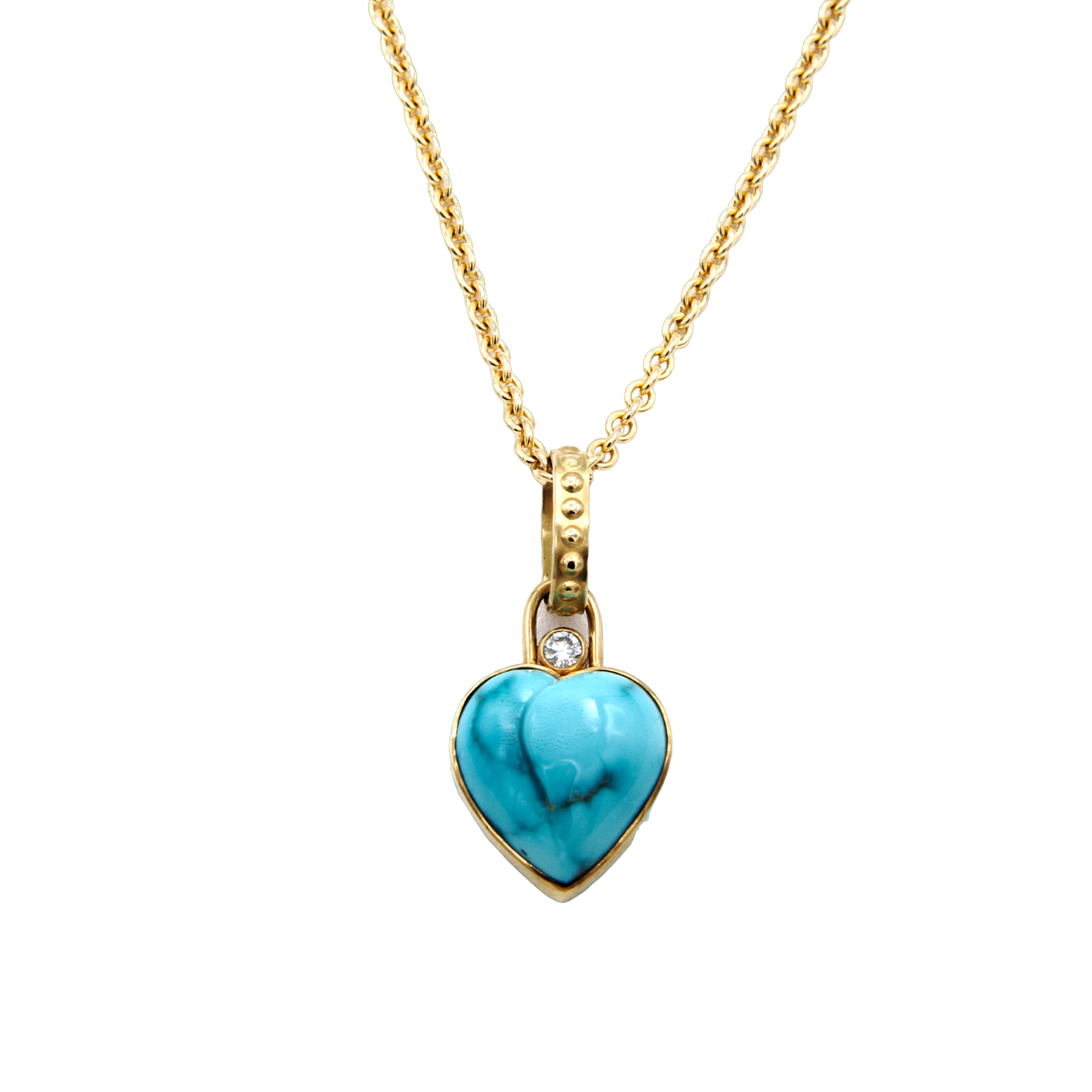 18K Gold Heart with Diamond Pendant-Jewelry-Doug Magnus-Sorrel Sky Gallery
