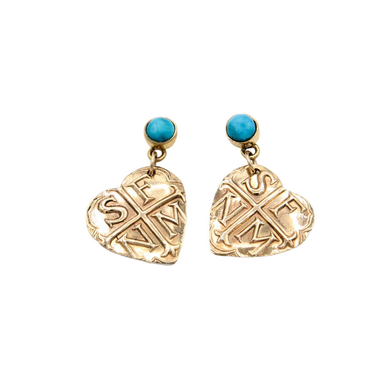 SFNM Heart with McNulty Turquoise Earrings-Jewelry-Doug Magnus-Sorrel Sky Gallery