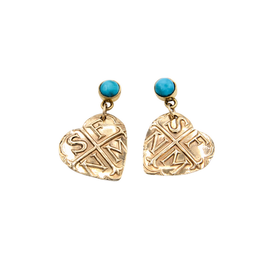 SFNM Heart with McNulty Turquoise Earrings-Jewelry-Doug Magnus-Sorrel Sky Gallery