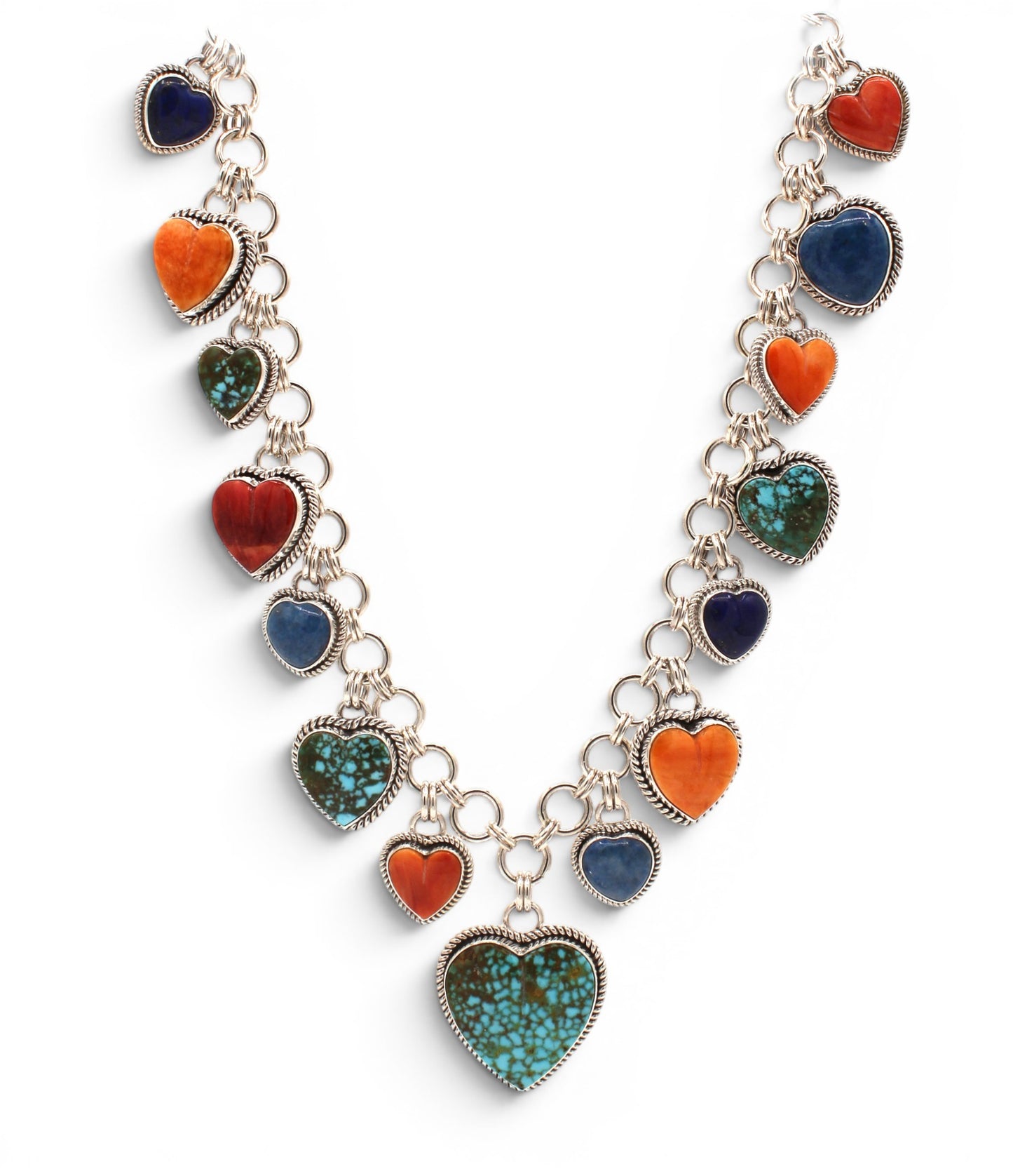 Multistone Heart Necklace