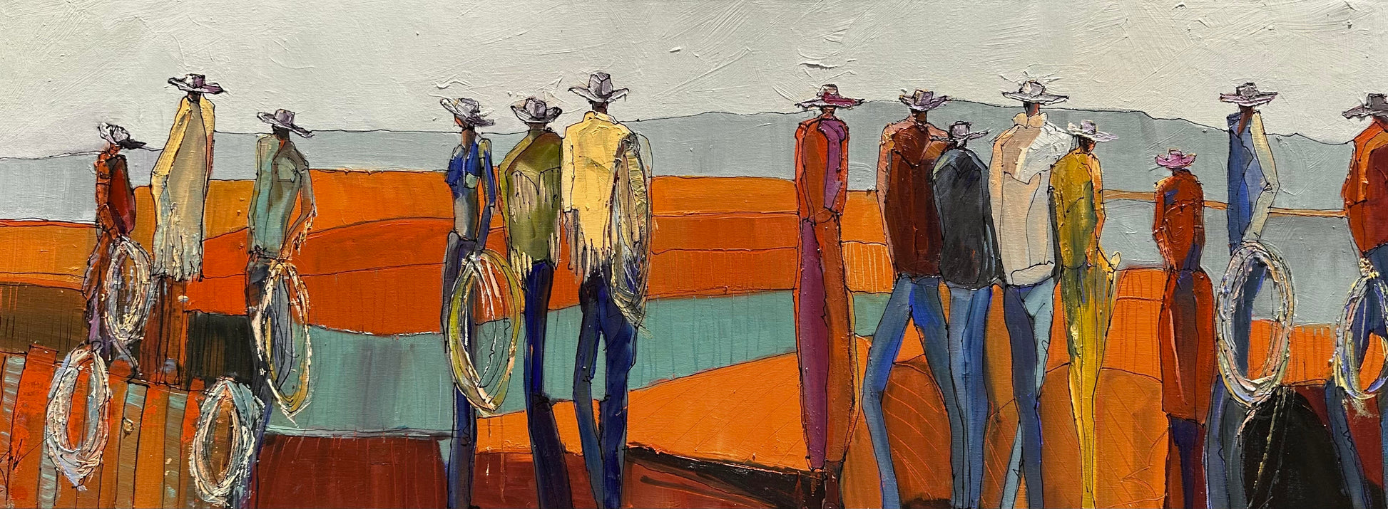 Waiting on Rodeo Day-Painting-Faye Crowe-Sorrel Sky Gallery