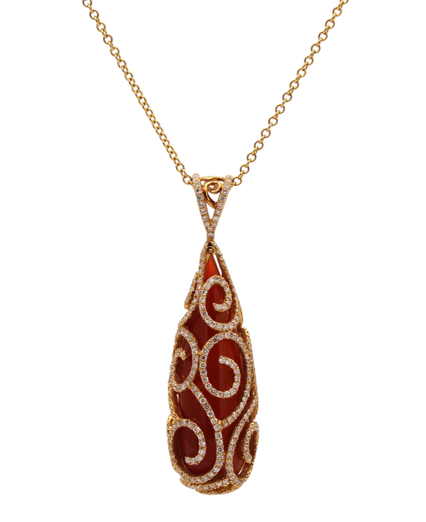 Carnelian Byzantine Drop Necklace-Jewelry-Cherie Dori-Sorrel Sky Gallery