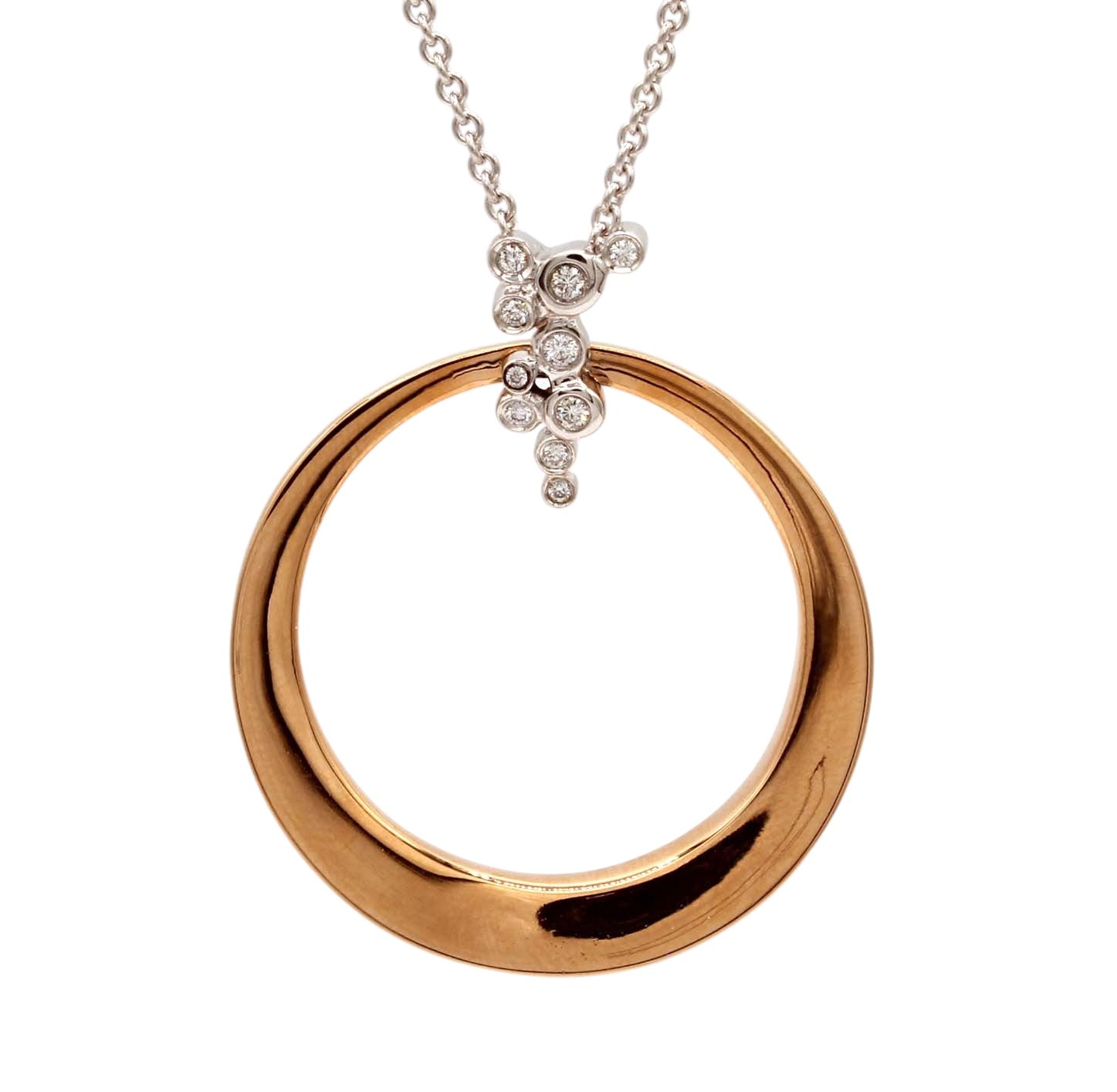Diamond Bail Rose Gold Disc Necklace-Jewelry-Cherie Dori-Sorrel Sky Gallery