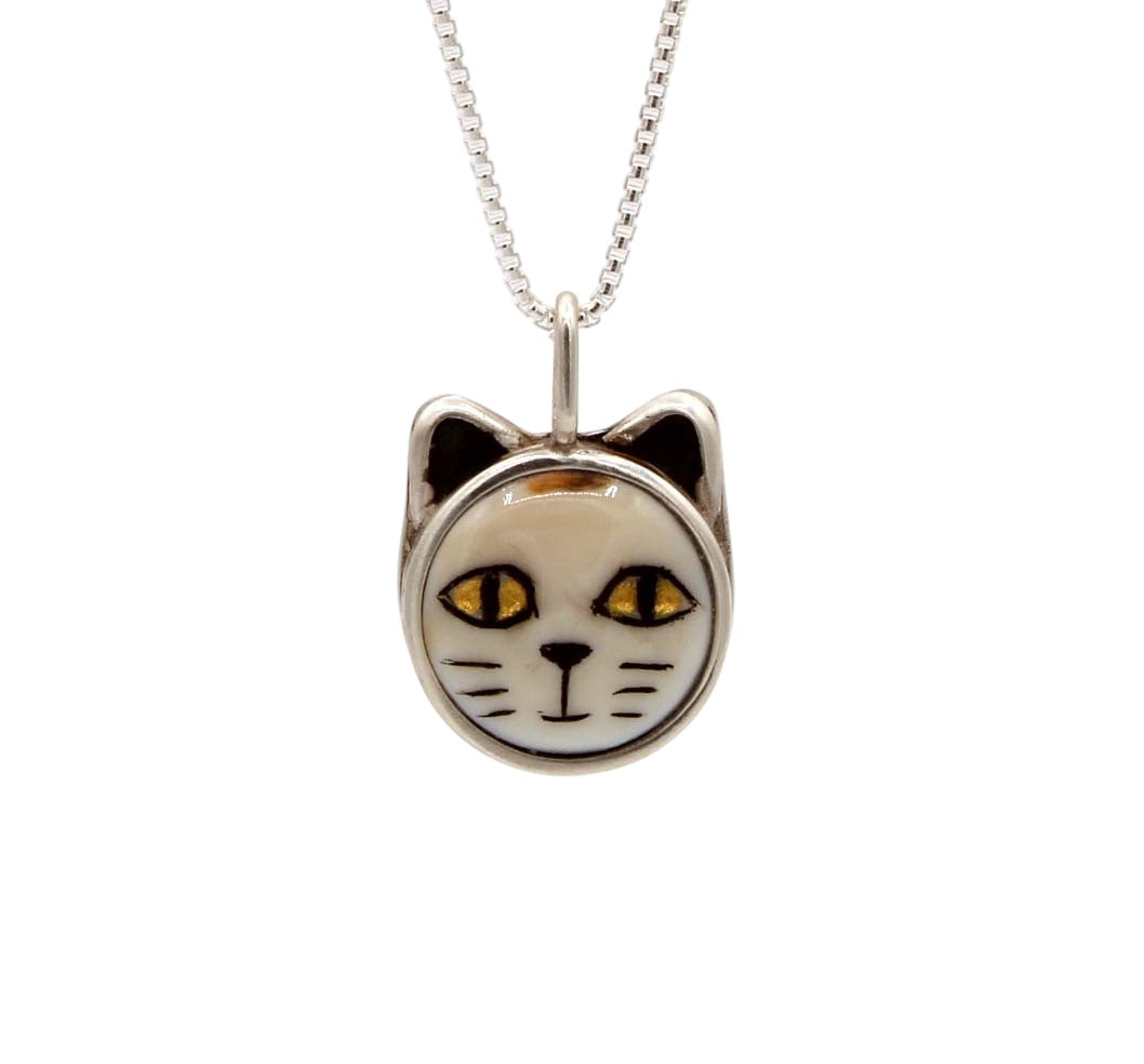 Cat with Yellow Eyes Pendant-Jewelry-Michelle Tapia-Sorrel Sky Gallery