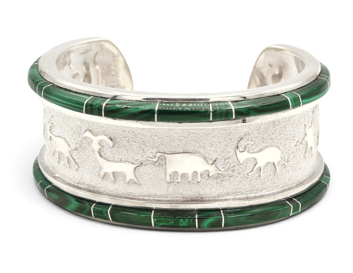 Rock Art with Two Ridges Cuff Bracelet-Jewelry-Ben Nighthorse-Sorrel Sky Gallery