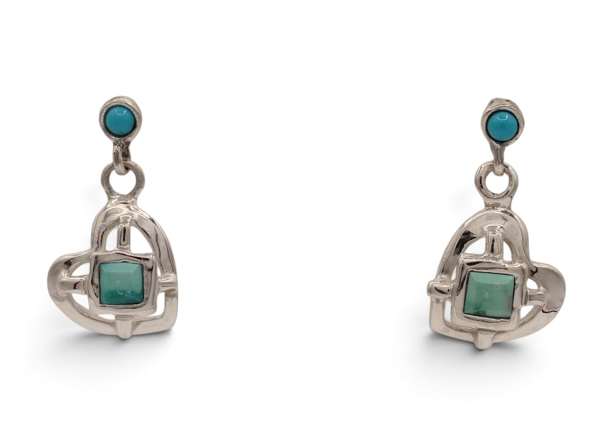 Morning Star Heart Earrings-Jewelry-Ben Nighthorse-Sorrel Sky Gallery