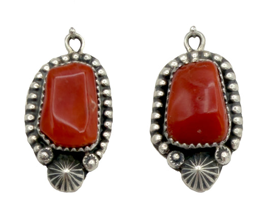 Red Coral Dangle Earrings-Jewelry-Jeanette Dale-Sorrel Sky Gallery
