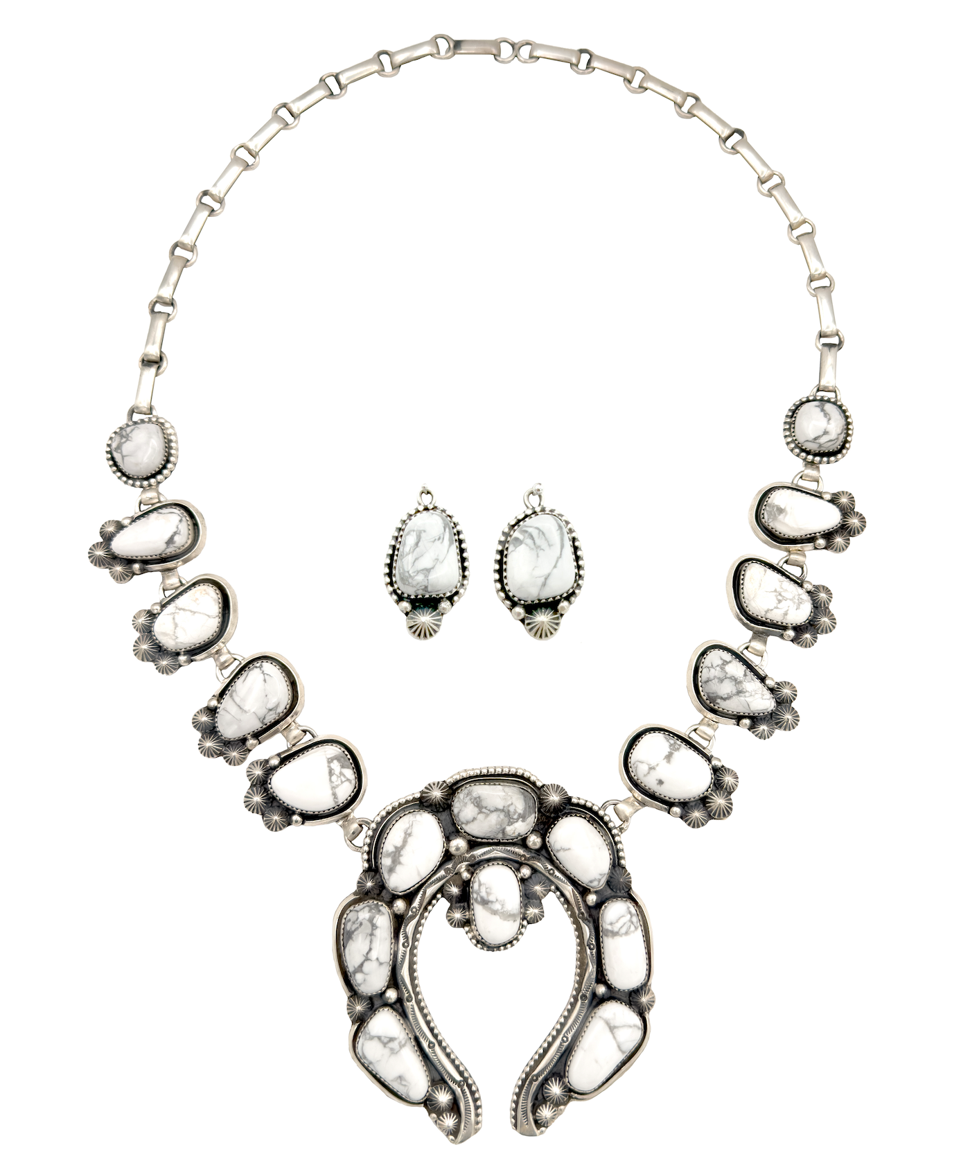 White Buffalo Squash Blossom Set-Jewelry-Jeanette Dale-Sorrel Sky Gallery