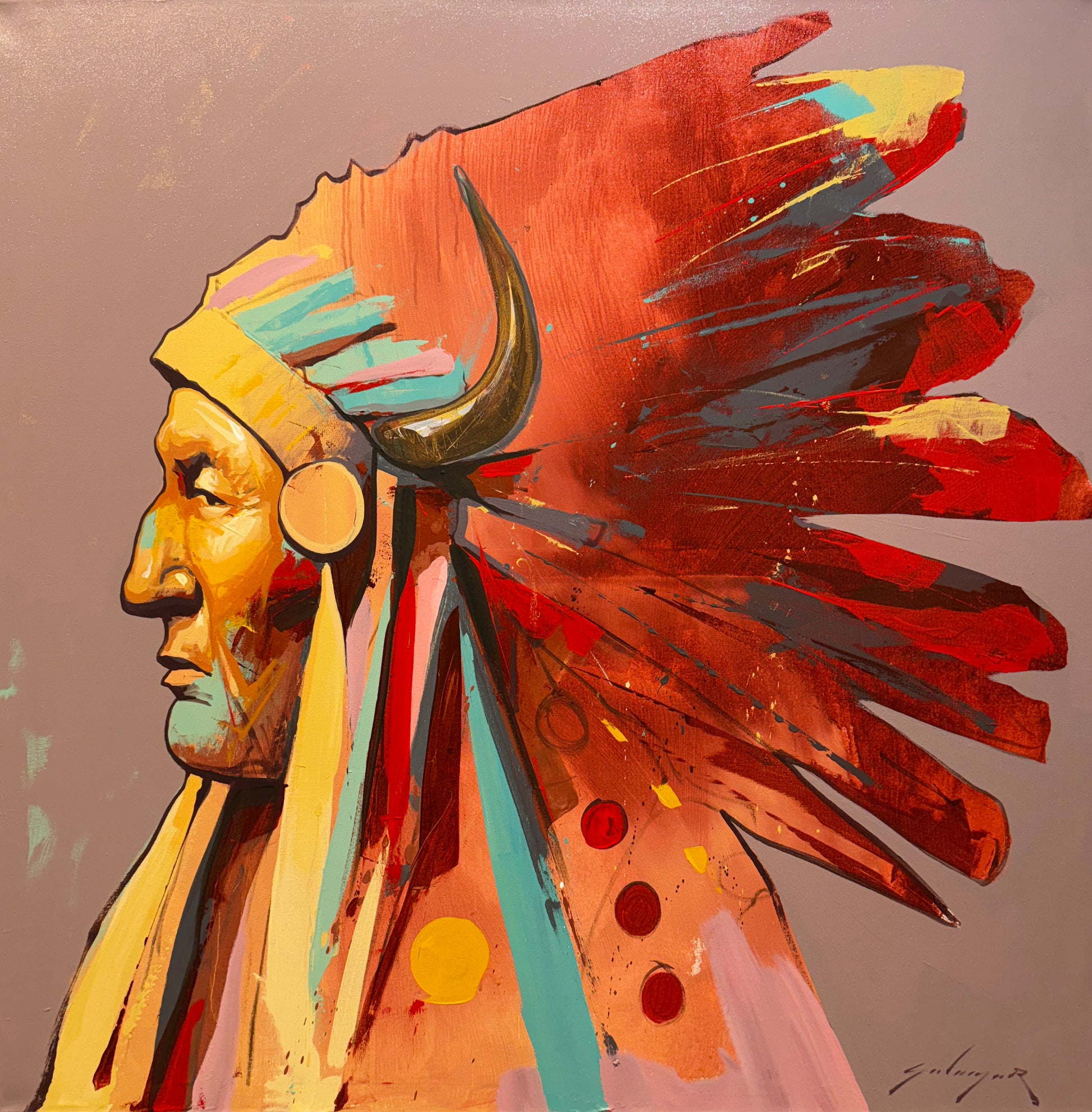 Chief Bullhorn-Painting-Jeremy Salazar-Sorrel Sky Gallery