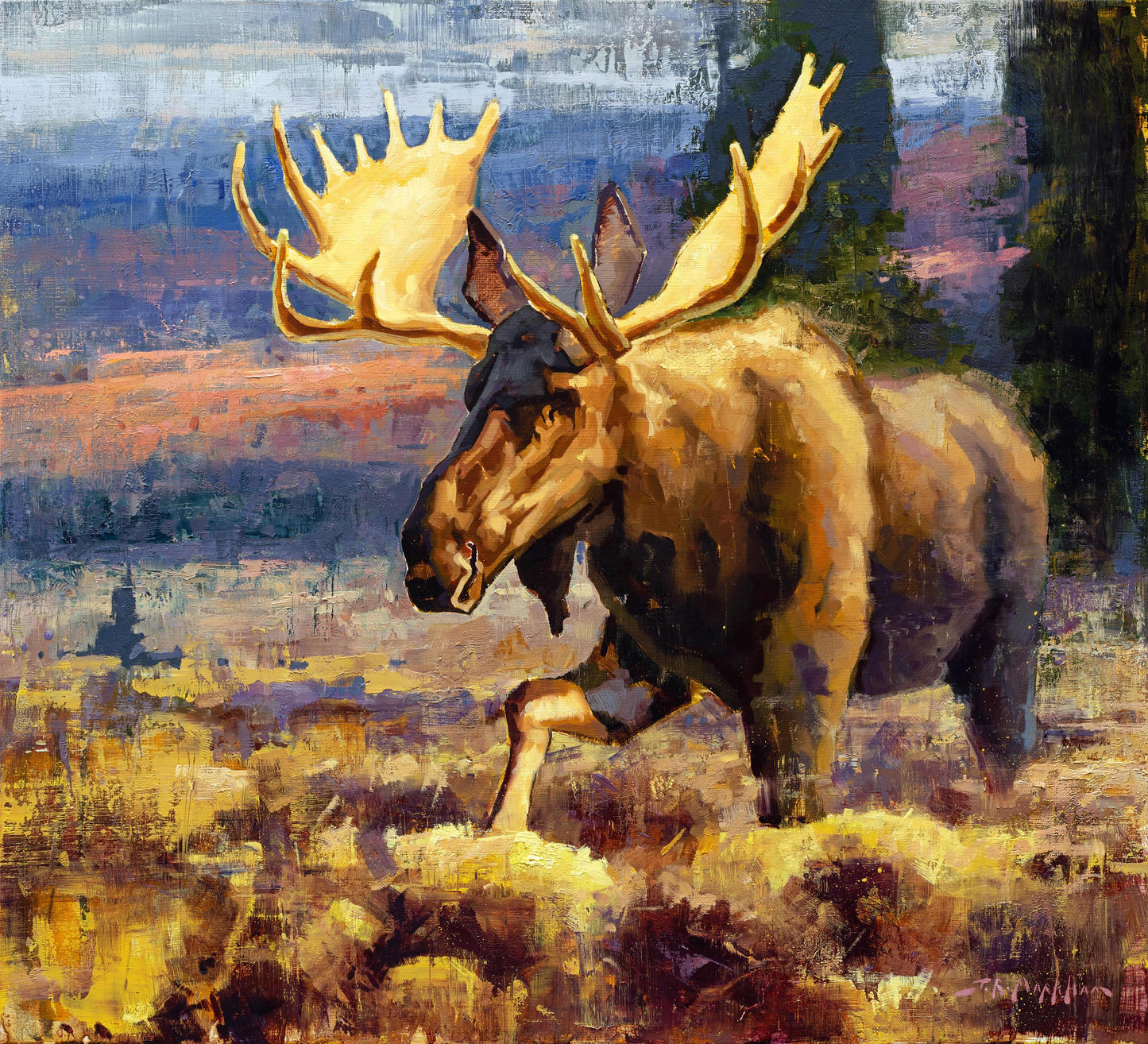 Autumn Moose-Painting-Jerry Markham-Sorrel Sky Gallery