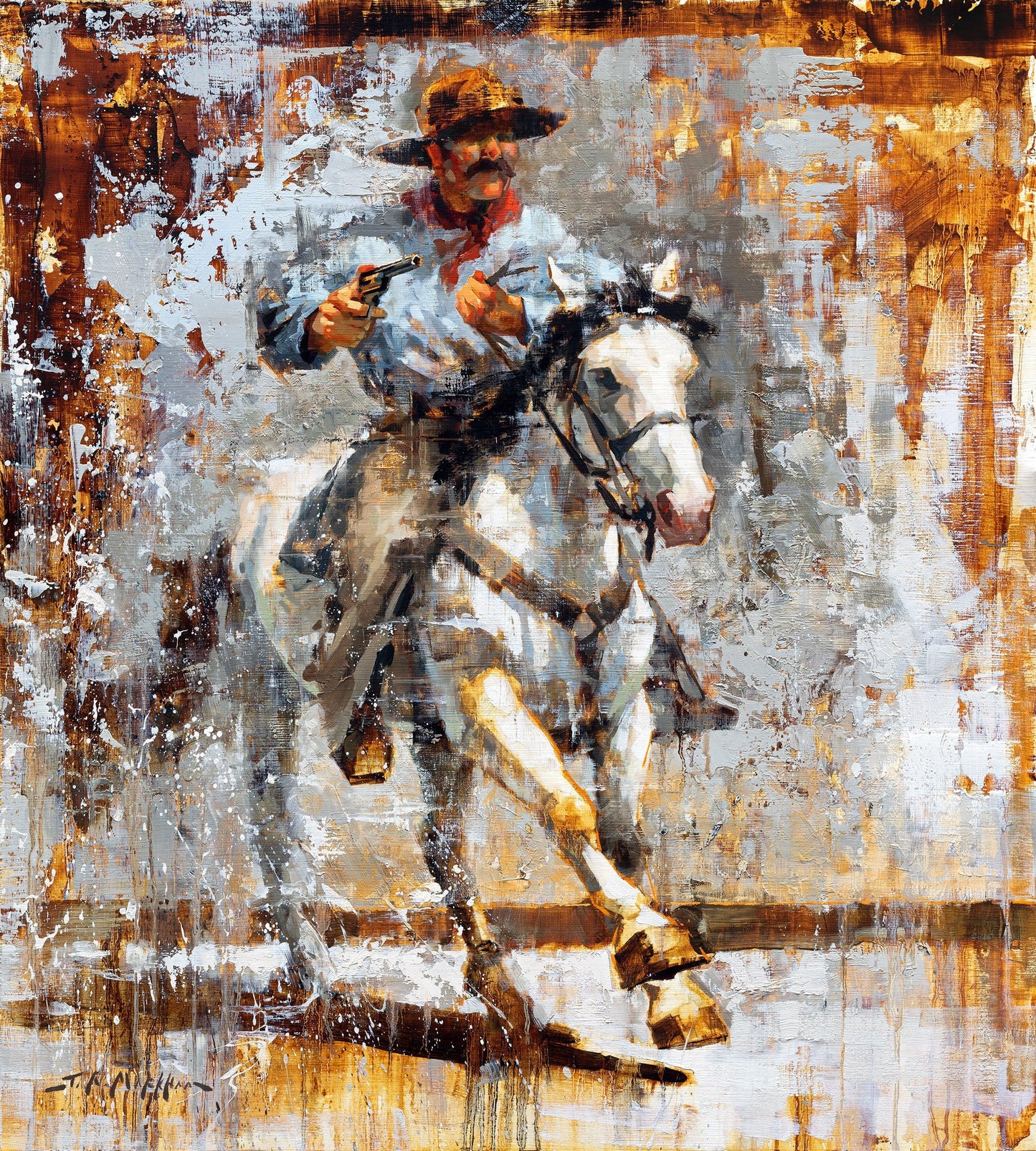 In Hot Pursuit-Painting-Jerry Markham-Sorrel Sky Gallery