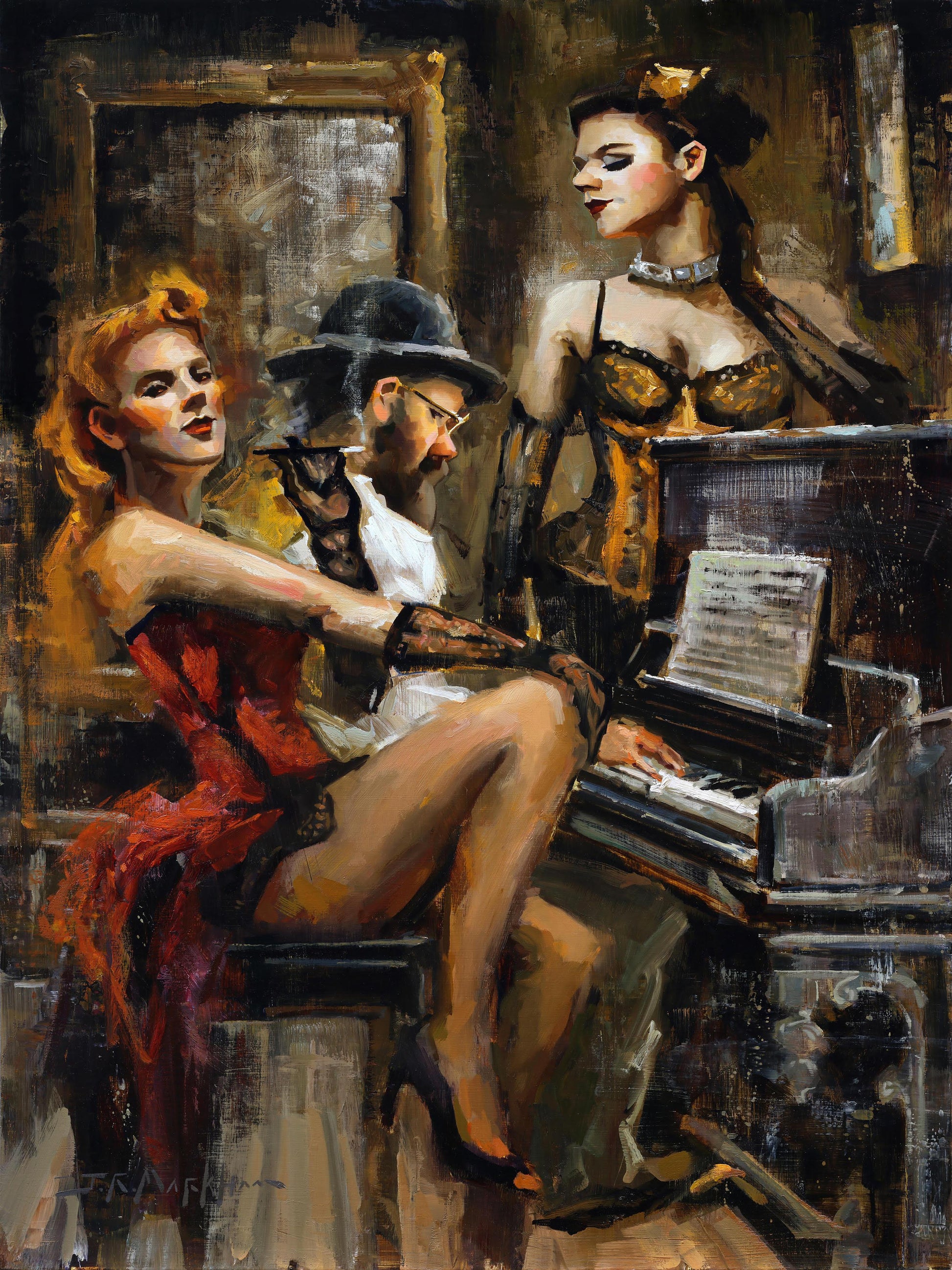 Tickling The Ivories-Painting-Jerry Markham-Sorrel Sky Gallery