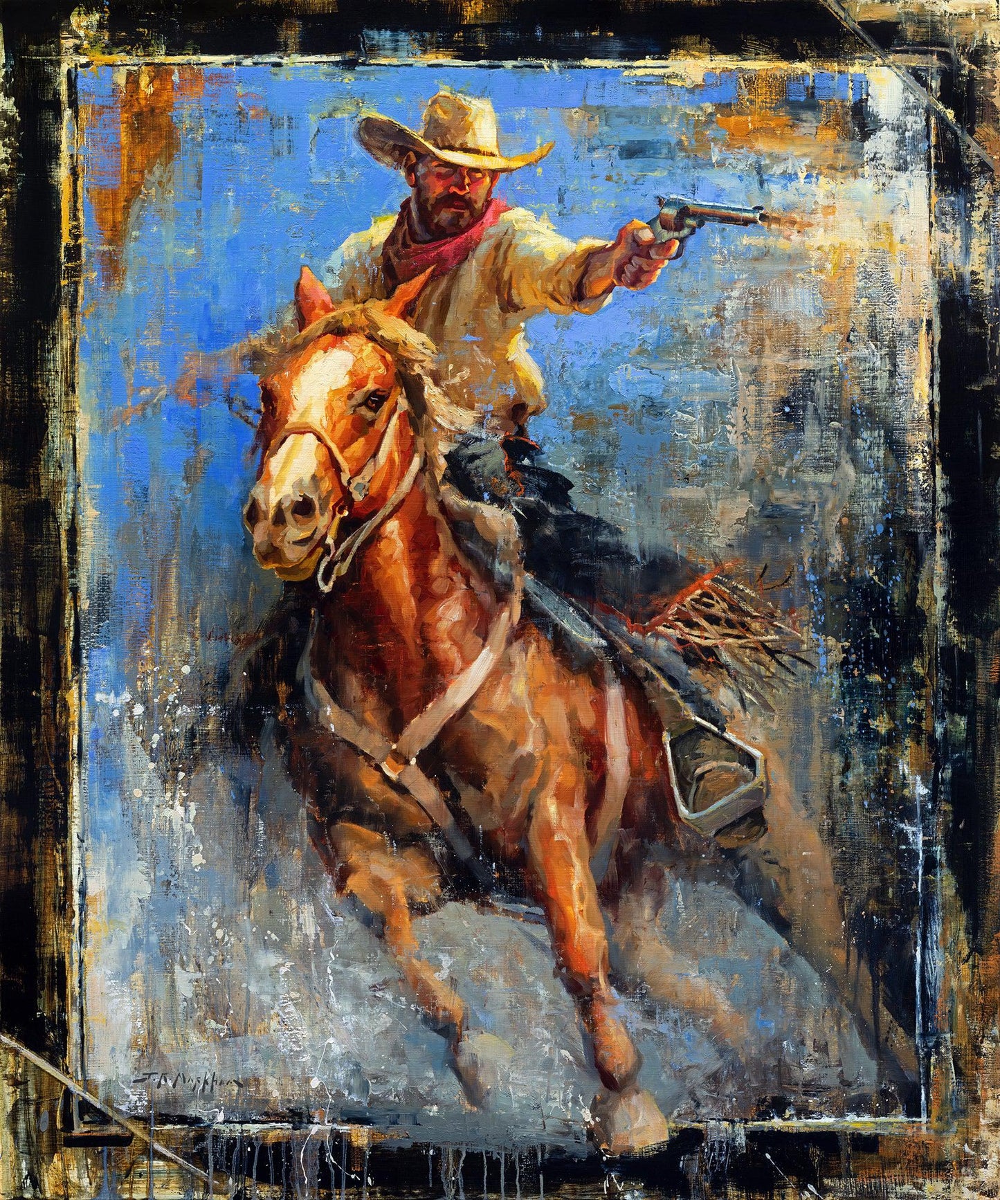 Untitled - Cowboy-Painting-Jerry Markham-Sorrel Sky Gallery