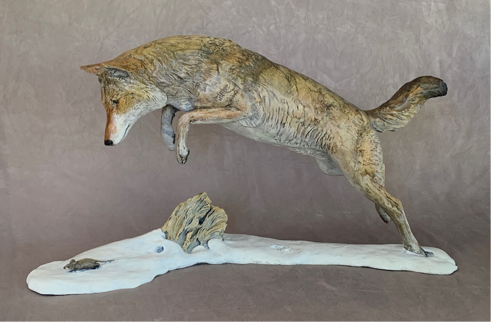 Coyote II – Pouncing-Sculpture-Jim Eppler-Sorrel Sky Gallery