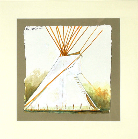 Crow Tipi at the Little Big Horn River-Mixed-Media Original-Kevin Red Star-Sorrel Sky Gallery