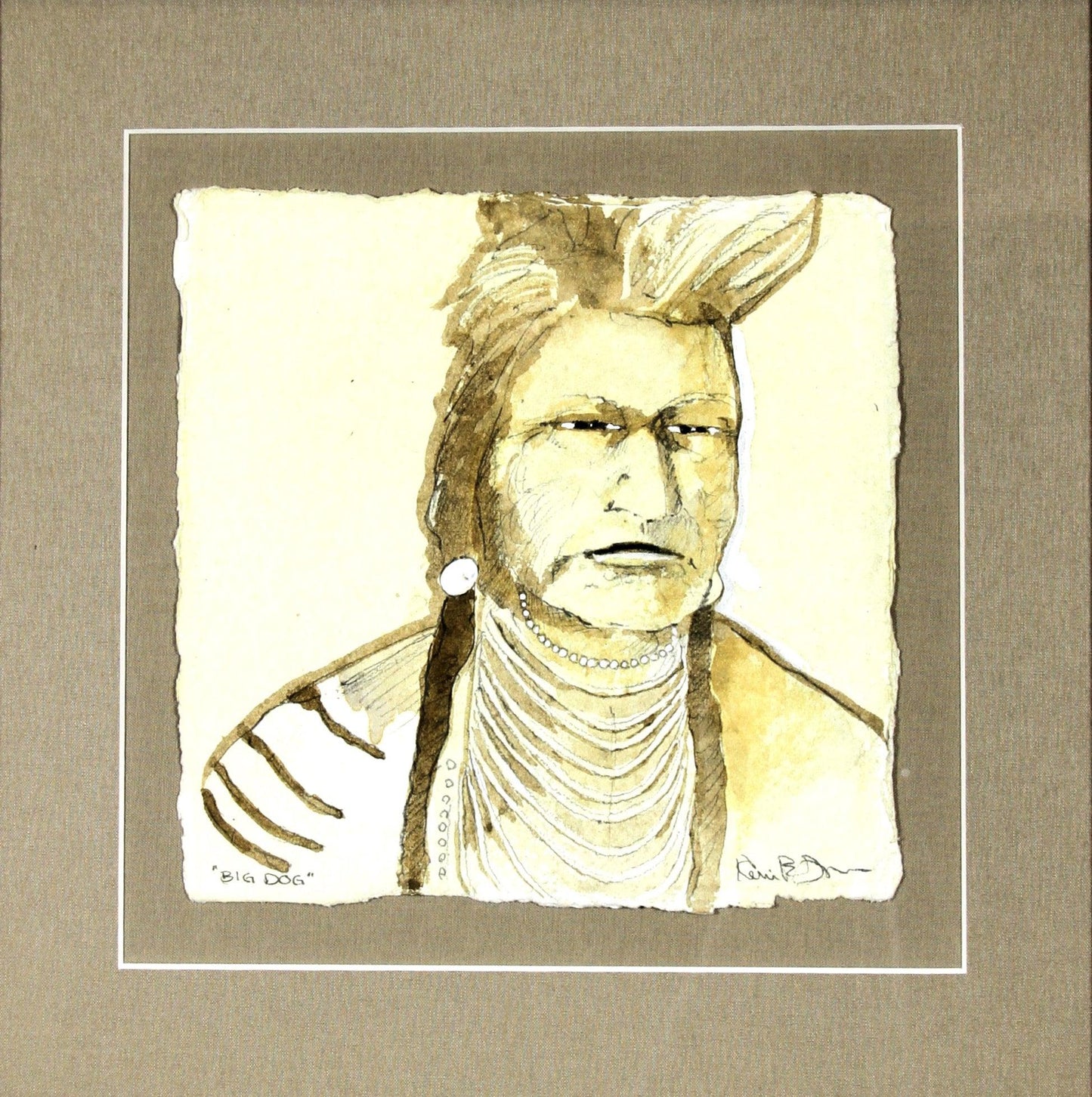 Knotch -Crow Indian Man-Mixed-Media Original-Kevin Red Star-Sorrel Sky Gallery