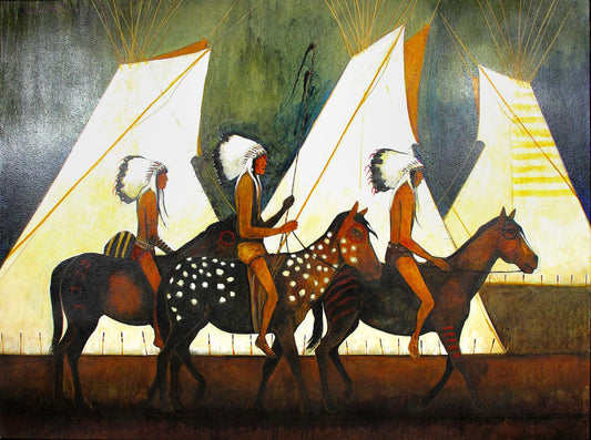 Three Absalooke War Leaders-Painting-Kevin Red Star-Sorrel Sky Gallery