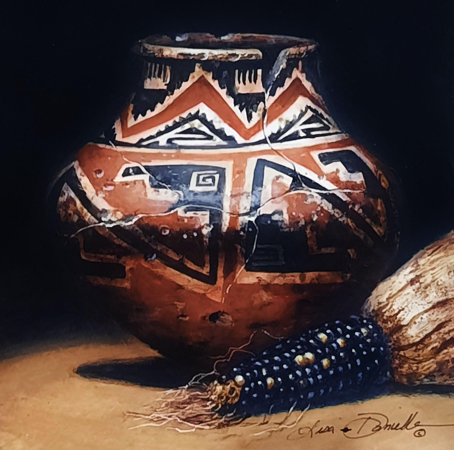 Little Red, White, Black `n Blue-Painting-Lisa Danielle-Sorrel Sky Gallery