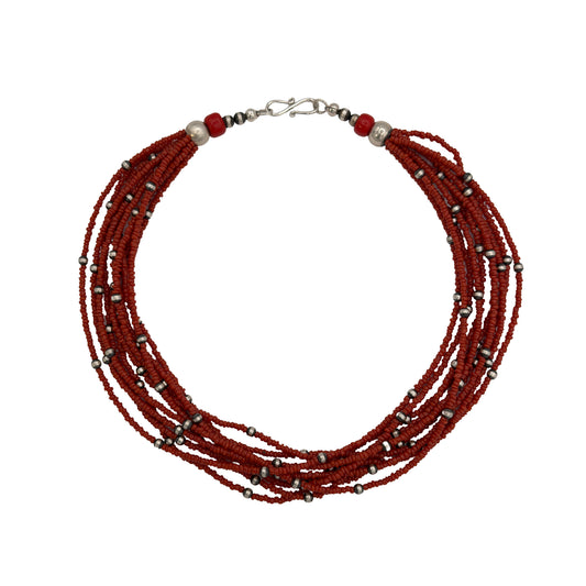 10 Strand Coral Necklace-Jewelry-Maria Goler Baca-Sorrel Sky Gallery