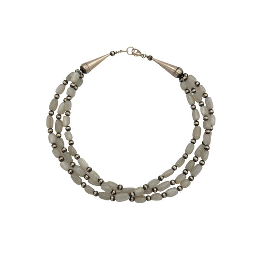 3 Strand Moonstone Necklace-Jewelry-Maria Goler Baca-Sorrel Sky Gallery