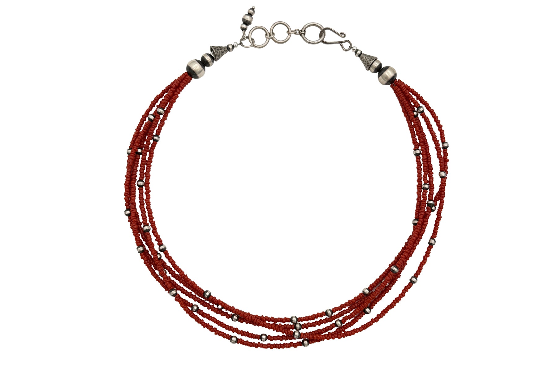 5 Strand Coral Necklace-Jewelry-Maria Goler Baca-Sorrel Sky Gallery