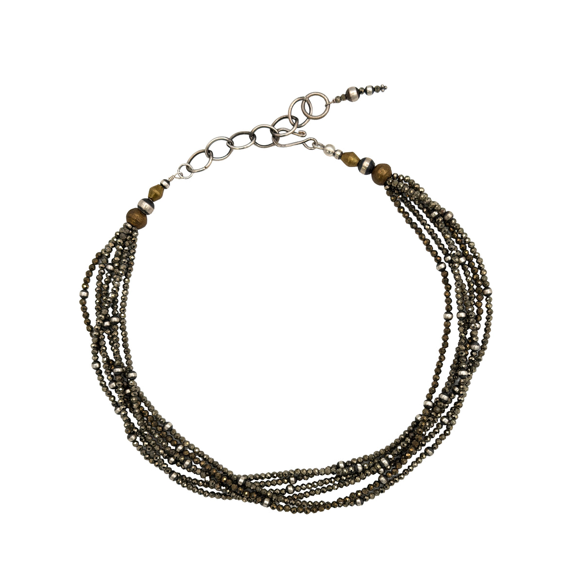 6 Strand Hematite Necklace-Jewelry-Maria Goler Baca-Sorrel Sky Gallery