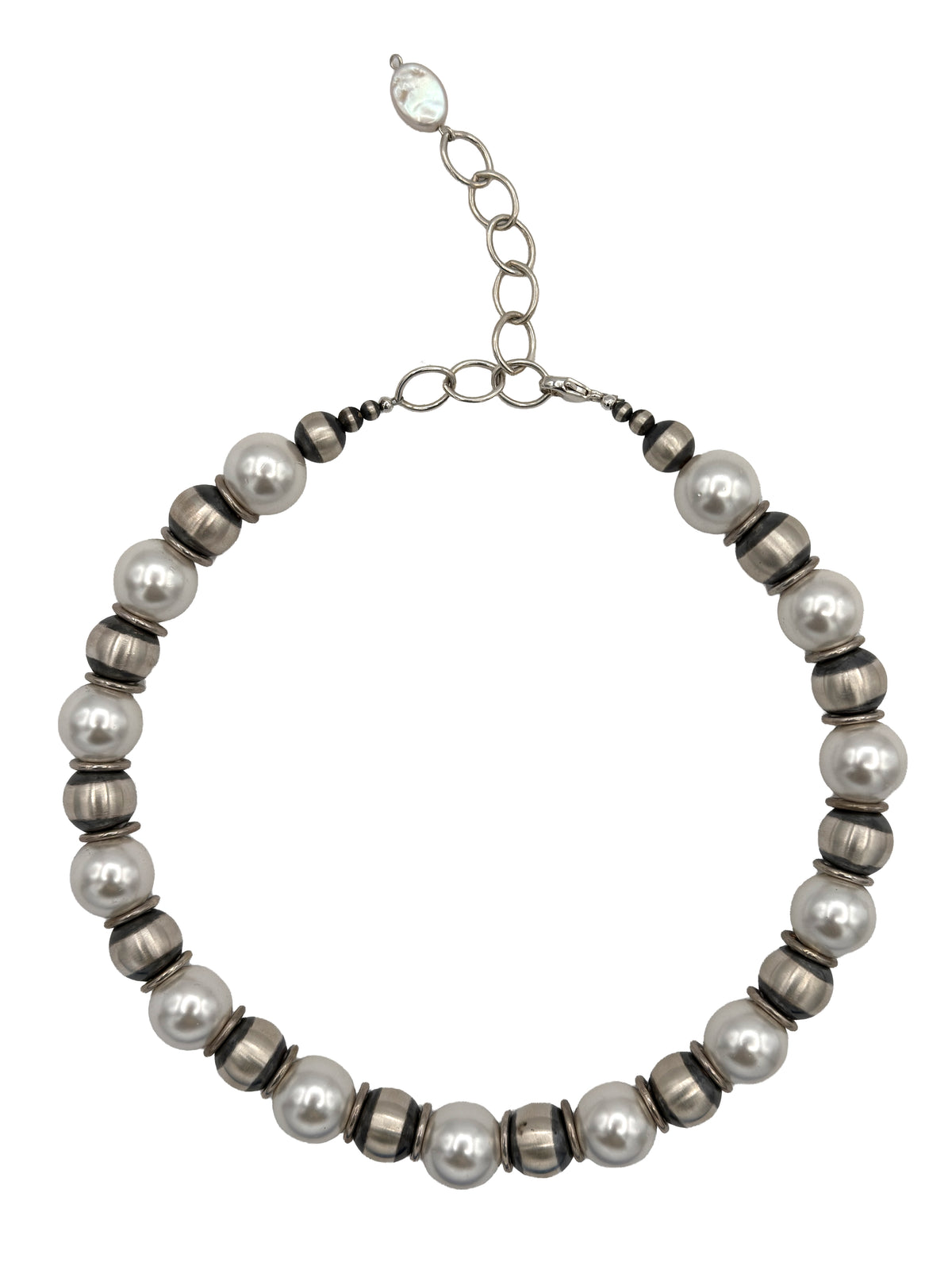 Single Strand Pearl Baca Bead Necklace-Jewelry-Maria Goler Baca-Sorrel Sky Gallery