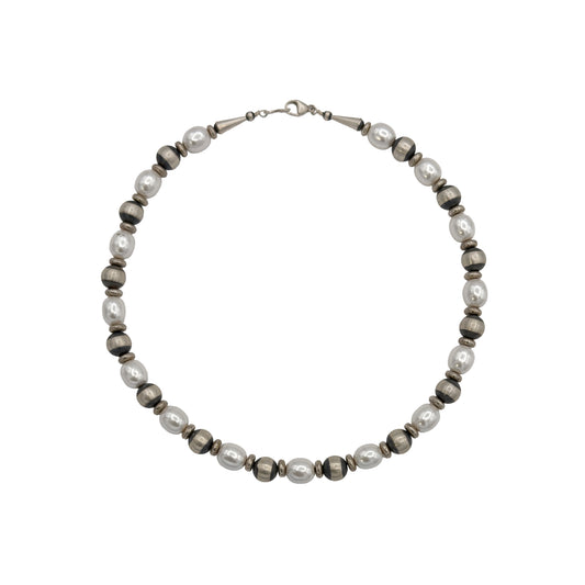 Single Strand Pearl Necklace-Jewelry-Maria Goler Baca-Sorrel Sky Gallery
