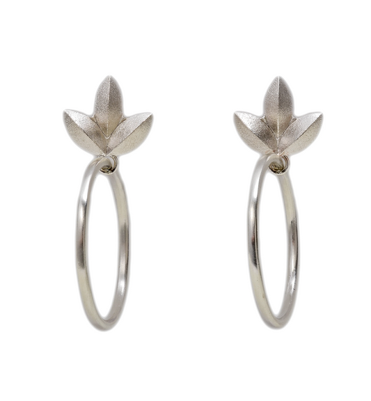 Small Sweet Pea Blossom Hoop Earrings-Jewelry-Maria Samora-Sorrel Sky Gallery