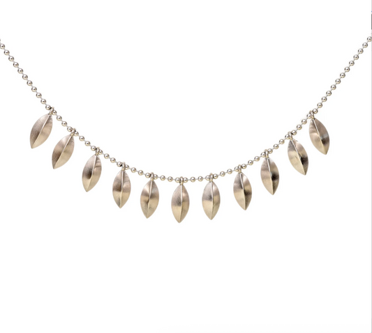Sweet Peas Pod Bead Chain Necklace-Jewelry-Maria Samora-Sorrel Sky Gallery