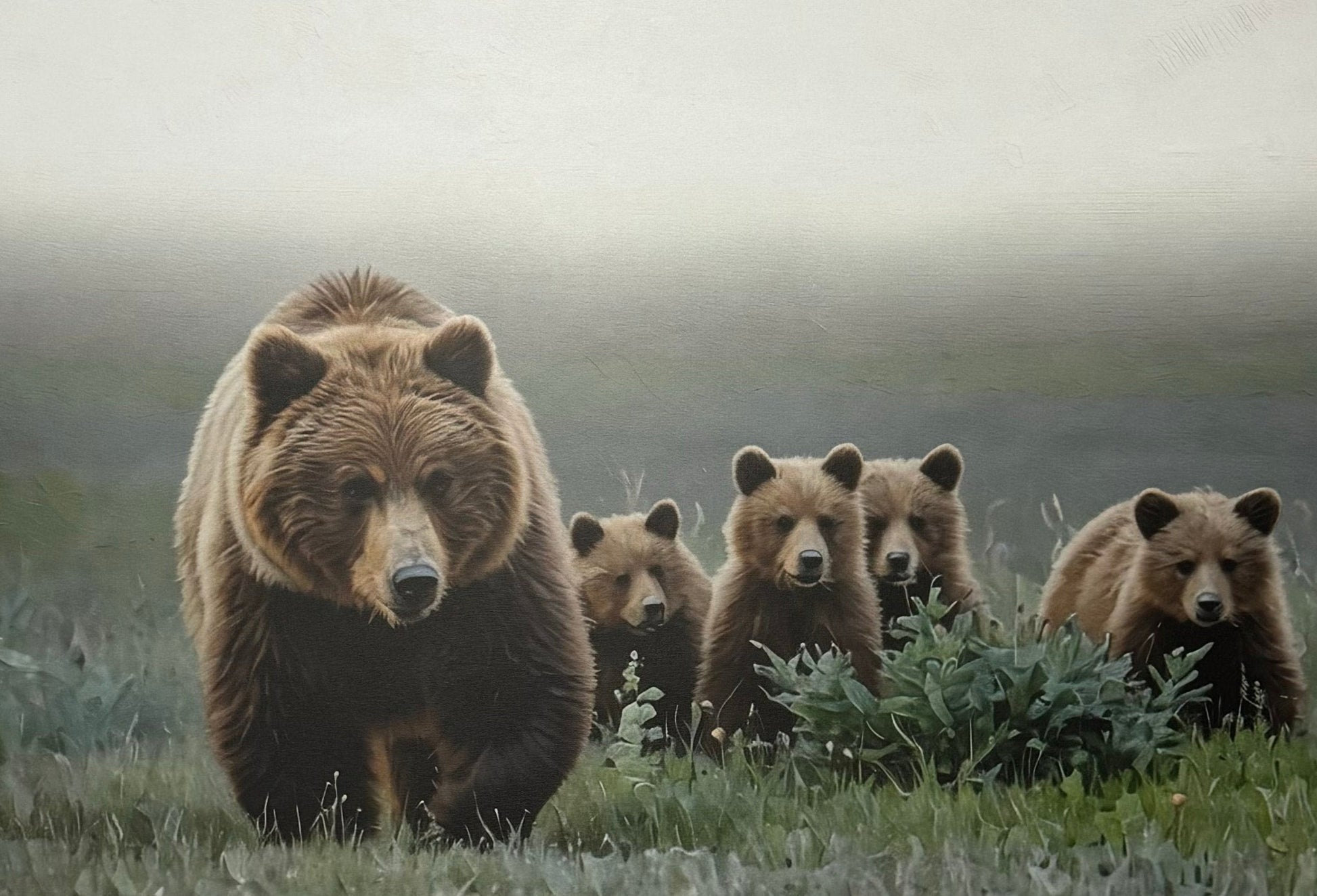 A Bear and Her Cubs-Painting-Matthew Grant-Sorrel Sky Gallery