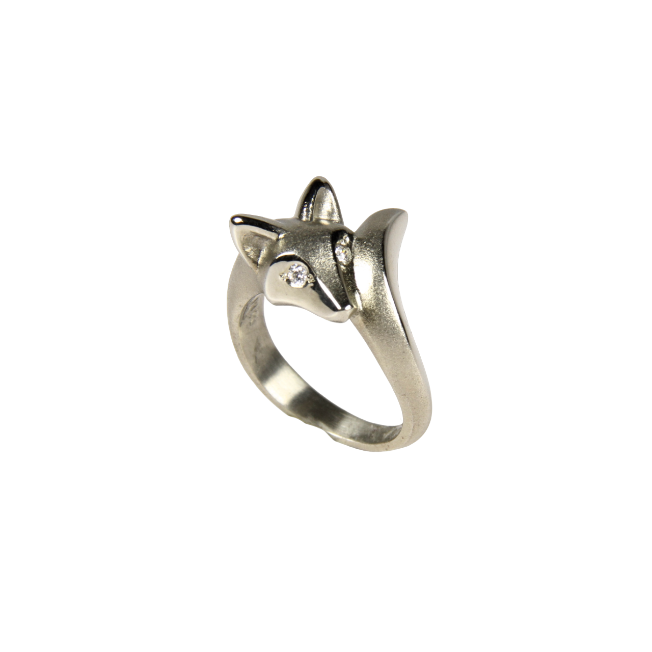 14K Gold Small Fox Ring with Diamond Eyes-Jewelry-Michael Tatom-Sorrel Sky Gallery