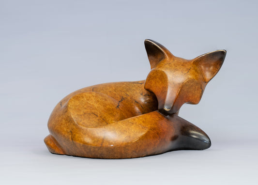 Lifesize Laying Fox Kit