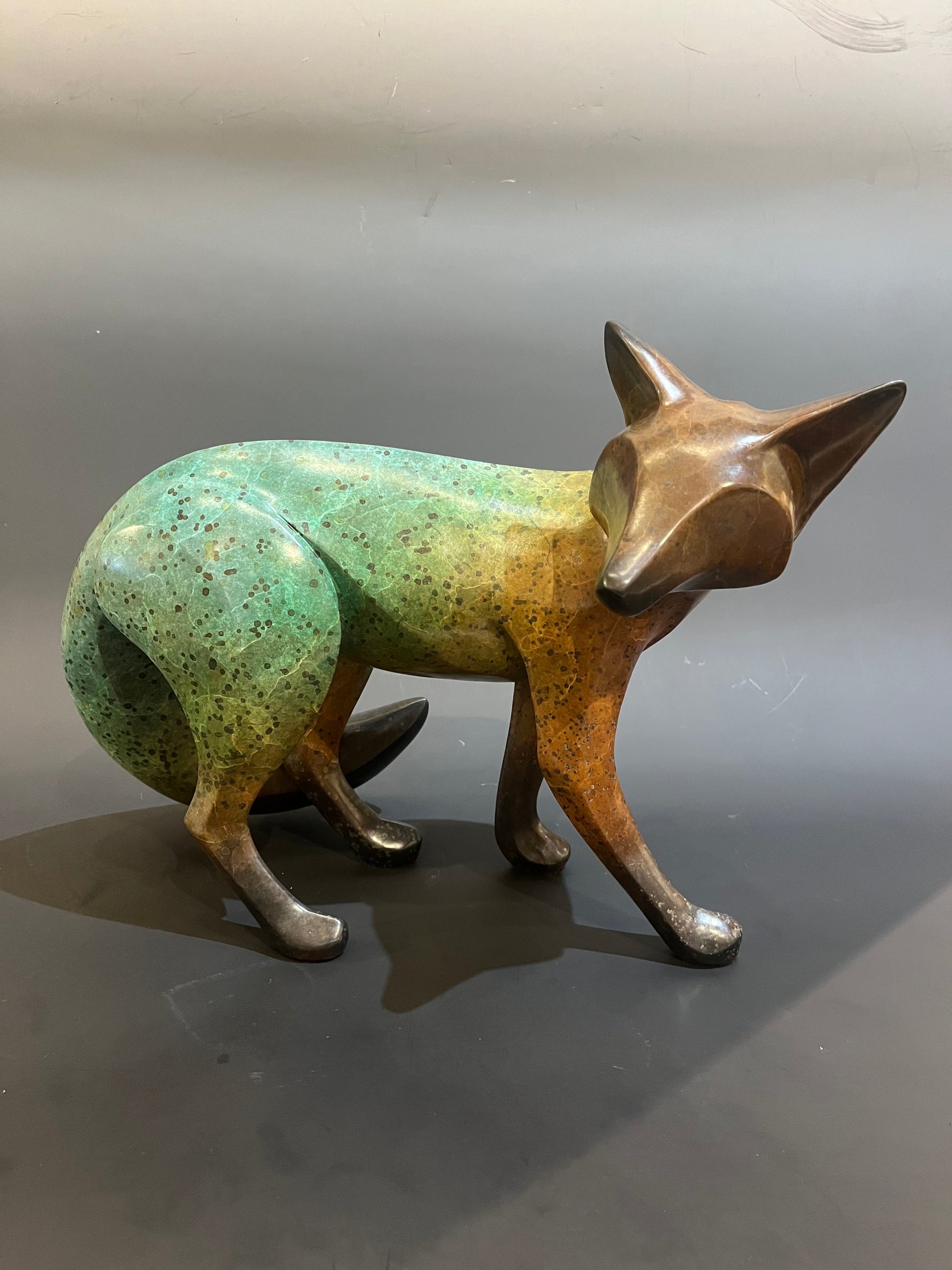 Medium Standing Fox-Sculpture-Michael Tatom-Sorrel Sky Gallery