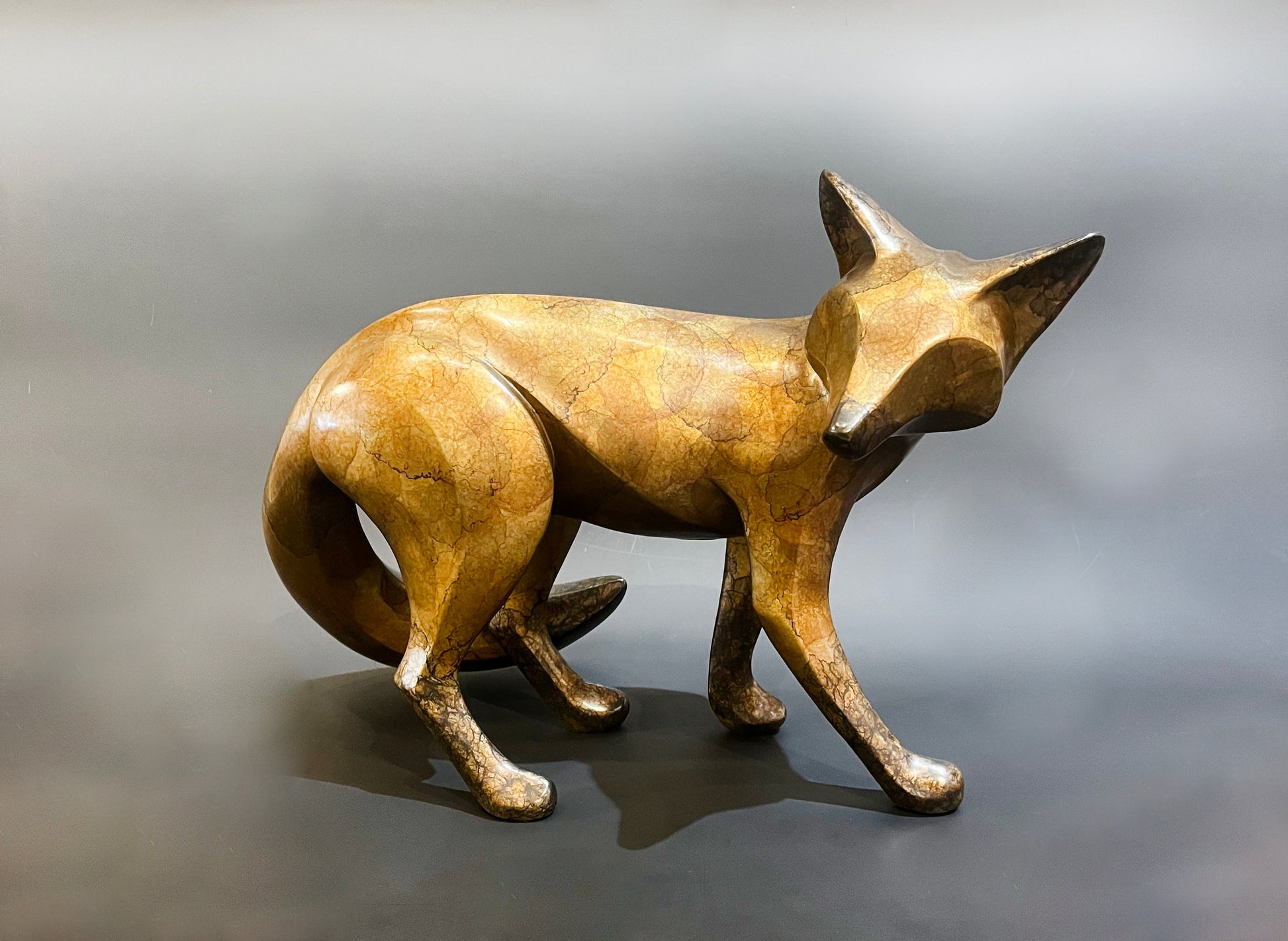 Medium Standing Fox-Sculpture-Michael Tatom-Sorrel Sky Gallery