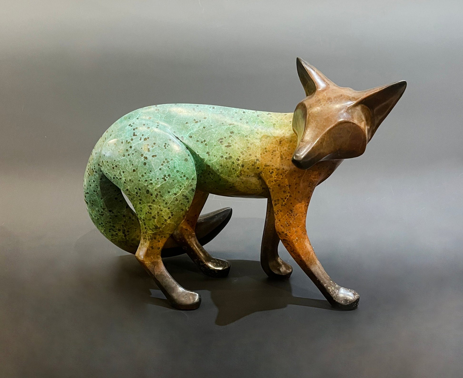 Medium Standing Fox-Sculpture-Michael Tatom-Sorrel Sky Gallery