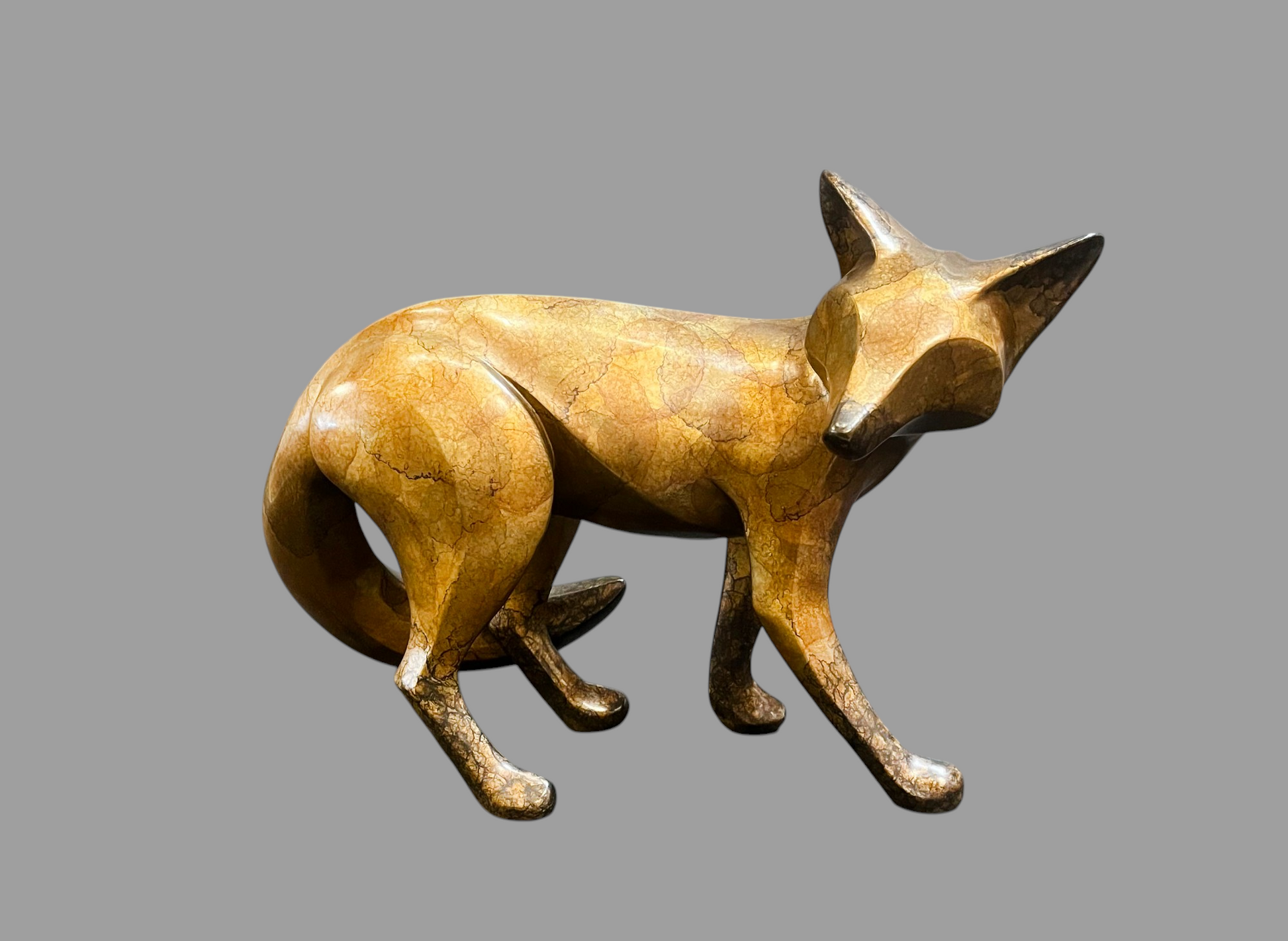 Medium Standing Fox-Sculpture-Michael Tatom-Sorrel Sky Gallery