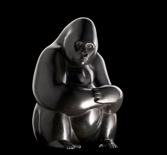 Mountain Gorilla No. 1 | 153 Gorille des Montagnes n°1-Sculpture-Michel Bassompierre-Sorrel Sky Gallery