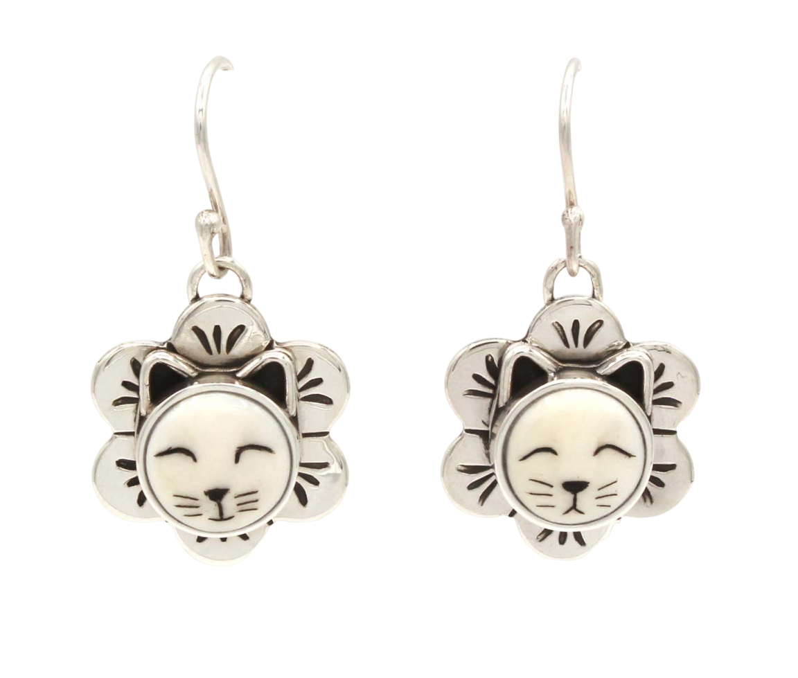 Cat Flower Earrings-Jewelry-Michelle Tapia-Sorrel Sky Gallery