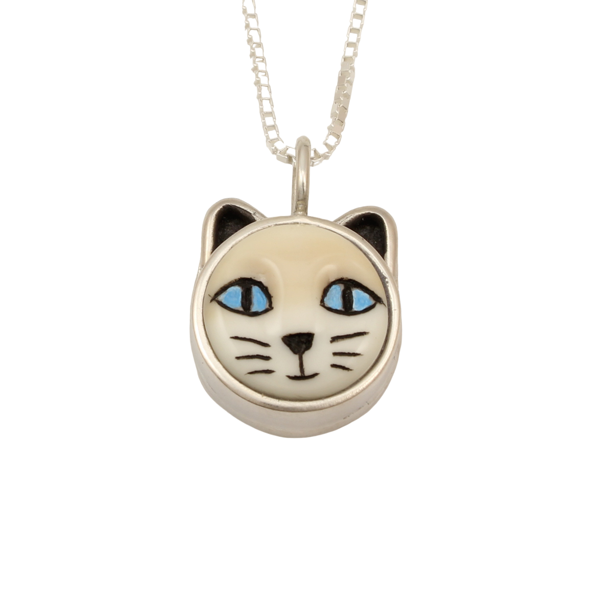 Cat With Blue Eyes Pendant-Jewelry-Michelle Tapia-Sorrel Sky Gallery