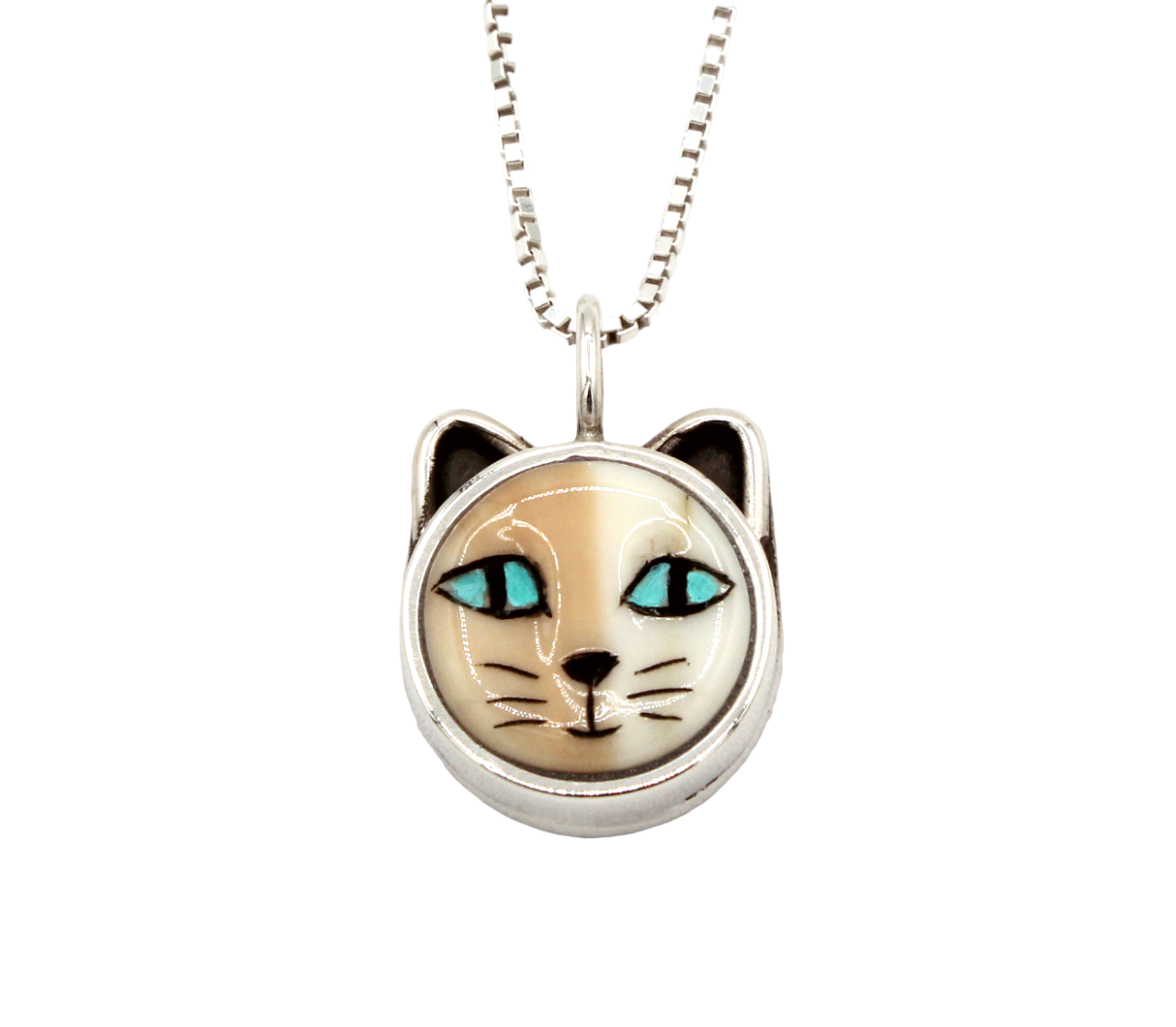 Cat with Blue Eyes Pendant-Jewelry-Michelle Tapia-Sorrel Sky Gallery