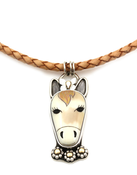 Horse Pendant on Leather Cord-Jewelry-Michelle Tapia-Sorrel Sky Gallery