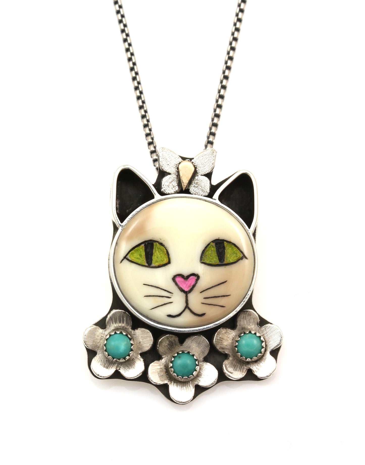 Kitty in the Garden Pendant-Jewelry-Michelle Tapia-Sorrel Sky Gallery